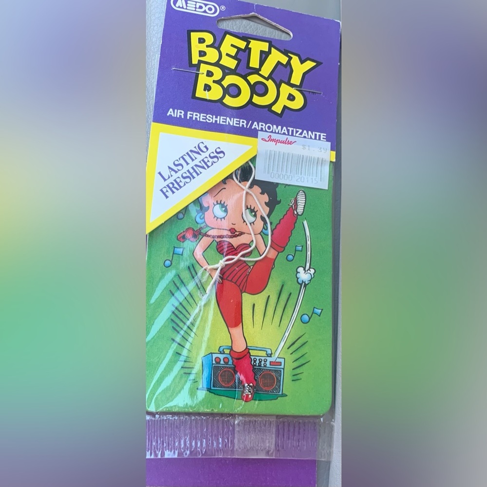 Betty Boop Working Out to tunes/Boombox Car Air Freshener VINTAGE IN PACKAGING
